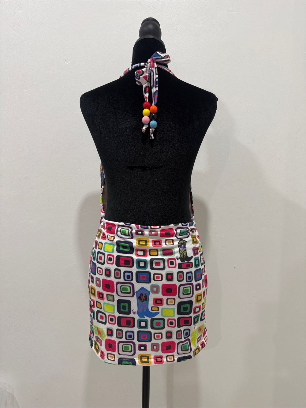 omighty Multicolor Backless Dress with Dolphin Graphic - Picture 3 of 4
